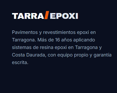Tarraepoxi Epoxi Tarragona