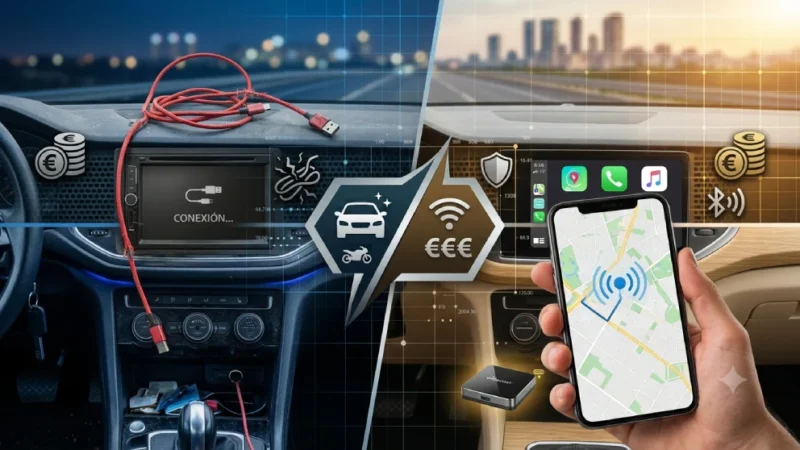 ¿Cansado de los cables en el coche? Descubre cómo tener Apple CarPlay y Android Auto inalámbrico en cualquier vehículo de forma fácil y sin cambiar la radio.